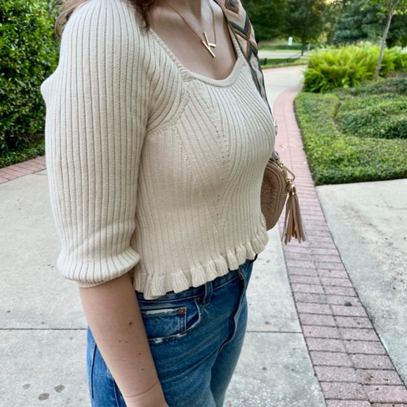 Cream Knit Rib Top - Picture 4 of 6